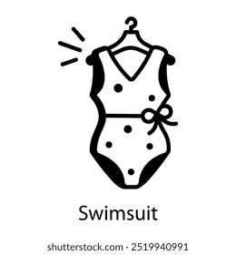 Swimsuit icon designed in hand drawn style 