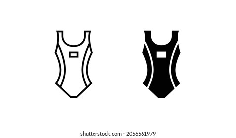 Swimsuit icon editable stroke, logo isolated on white woman's body. woman s waist icon, flat design