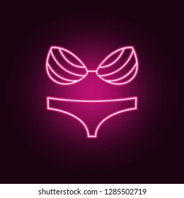 swimsuit icon. Elements of clothes in neon style icons. Simple icon for websites, web design, mobile app, info graphics