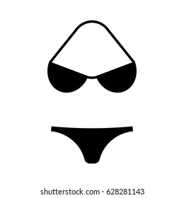 Swimsuit icon in a flat design in black color. Vector illustration eps10