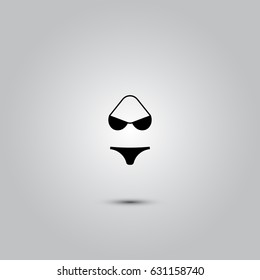 Swimsuit icon in a flat design in black color. Vector illustration eps10