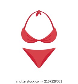 Icono de traje de baño. Ilustración plana del icono del vector del traje de baño aislado en el fondo blanco
