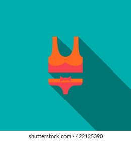Swimsuit icon, flat style