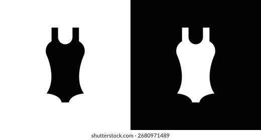 Badeanzug-Symbol im flachen Stil, gefülltes schwarzes Symbol