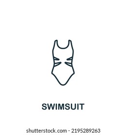 Icono de traje de baño. Icono de línea de verano simple para plantillas, diseño web e infografías