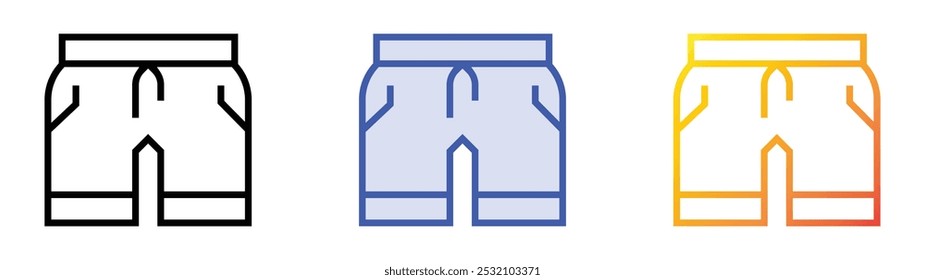 swimsuit icon. Linear, Blue Fill and Gradient Style Design Isolated On White Background