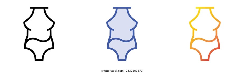 swimsuit icon. Linear, Blue Fill and Gradient Style Design Isolated On White Background