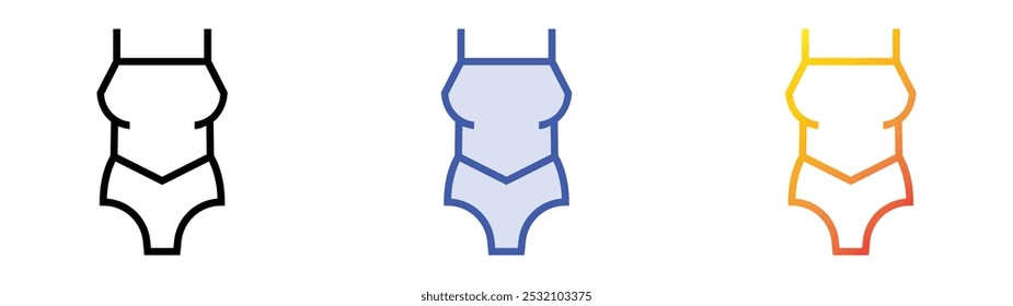 swimsuit icon. Linear, Blue Fill and Gradient Style Design Isolated On White Background