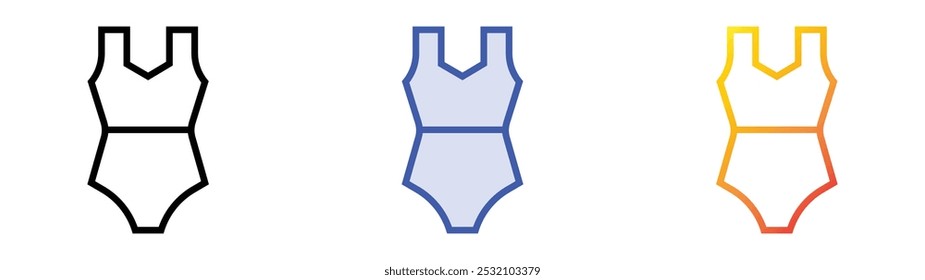 swimsuit icon. Linear, Blue Fill and Gradient Style Design Isolated On White Background