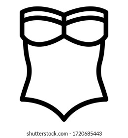 Swimsuit icon. Outline swimsuit vector icon for web design isolated on white background