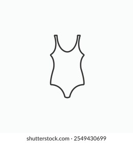 Swimsuit icon set in blackthin line style.