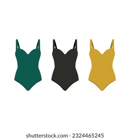 Diseño de vectores de conjuntos de iconos de Swimsuit.