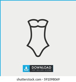 swimsuit icon. Simple outline swimsuit vector icon. On white background.