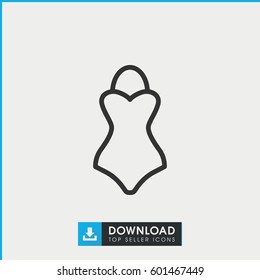 swimsuit icon. simple outline swimsuit vector icon. on white background.