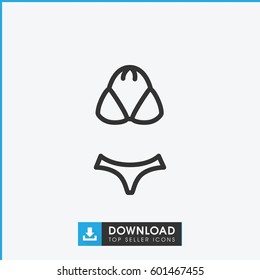 swimsuit icon. simple outline swimsuit vector icon. on white background.