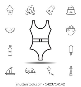 swimsuit icon. Simple thin line, outline vector element of summer icons set for UI and UX, website or mobile application