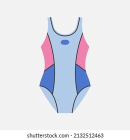 Swimsuit icon. For swimmers, water polo players, synchronized swimming. Water sports equipment. Swimming pool and sport concept. Vector illustration.