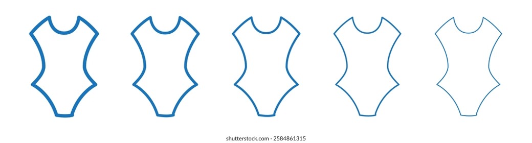 Swimsuit icon Symbol collection thin outline set