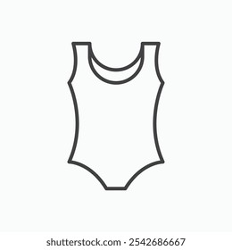 Swimsuit icon in thin black lines