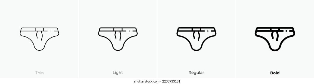 swimsuit icon. Thin, Light Regular And Bold style design isolated on white background