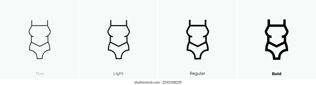 swimsuit icon. Thin, Light Regular And Bold style design isolated on white background