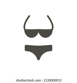 Swimsuit icon vector. Beach bikini symbol isolated. Trendy flat ui sign design. Swimsuit graphic pictogram for web site, mobile app. Logo illustration. Eps10.
