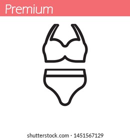 Swimsuit Icon Vector. Swimsuit Icon Flat. Icon Image. Object. Line icon. Graphic. EPS 10, Premium.