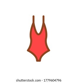 swimsuit icon vector illustration filled outline style. summer icon set.