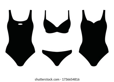 Icono de traje de baño, ilustración del vector Swimsuit aislada en fondo blanco. concepto de negocios de moda.