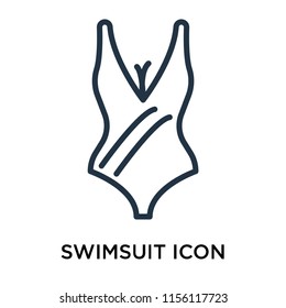 Swimsuit icon vector isolated on white background, Swimsuit transparent sign , thin pictogram or outline symbol design in linear style