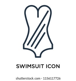 Swimsuit icon vector isolated on white background, Swimsuit transparent sign , thin pictogram or outline symbol design in linear style