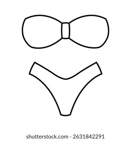 Badeanzug-Symbolvektor. Illustrationsschild. Symbol oder Logo des Badeanzugs.