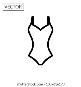 Swimsuit icon vector, line sign.