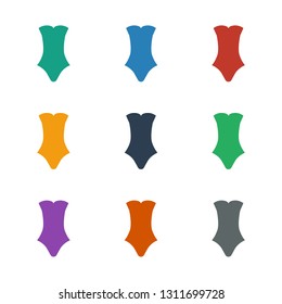 swimsuit icon white background. Editable filled swimsuit icon from clothes. Trendy swimsuit icon for web and mobile.