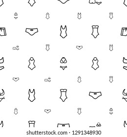 swimsuit icons pattern seamless white background. Included editable outline swim suit, man swim wear, bikini icons. swimsuit icons for web and mobile.