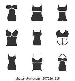 Swimsuit  icons set. Swimsuit  symbol vector elements for infographic web