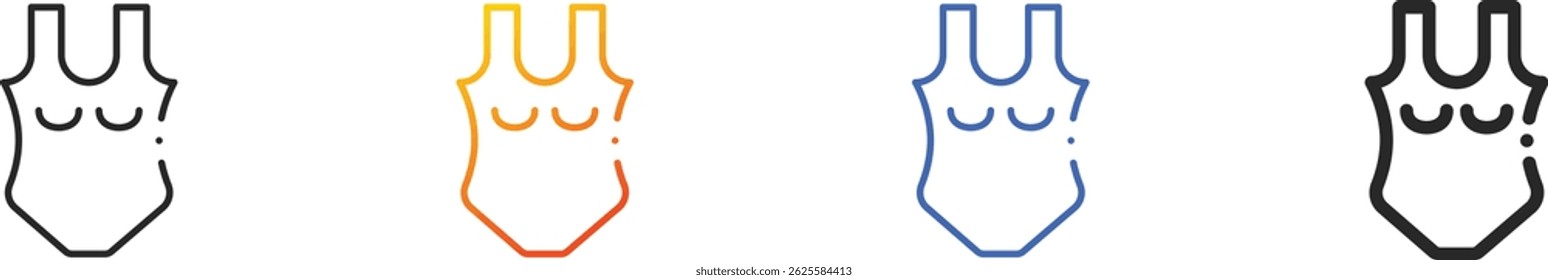 swimsuit icon.Thin Linear, Gradient, Blue Stroke and bold Style Design Isolated On White Background