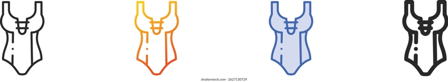 swimsuit icon.Thin Linear, Gradient, Blue Stroke and bold Style Design Isolated On White Background