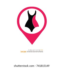 Swimsuit icon.vector illustration.
