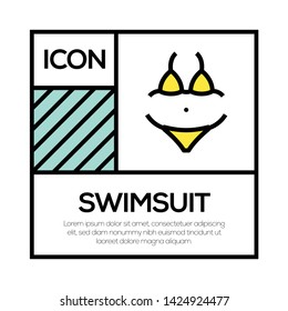 SWIMSUIT AND ILLUSTRATION ICON CONCEPT