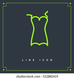 Swimsuit isolated minimal single flat linear icon for application and info-graphic. Women line vector icon for websites and mobile minimalistic flat design.