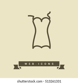 Swimsuit isolated minimal single flat linear icon for application and info-graphic. Women line vector icon for websites and mobile minimalistic flat design.