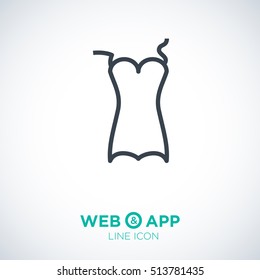 Swimsuit isolated minimal single flat linear icon for application and info-graphic. Women line vector icon for websites and mobile minimalistic flat design.