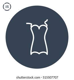 Swimsuit isolated minimal single flat linear icon for application and info-graphic. Women line vector icon for websites and mobile minimalistic flat design.