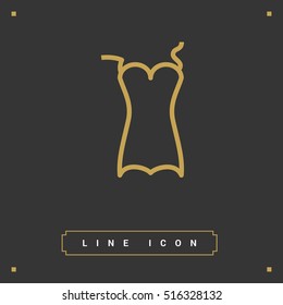 Swimsuit isolated minimal single flat linear icon for application and info-graphic. Women line vector icon for websites and mobile minimalistic flat design.