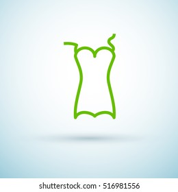 Swimsuit isolated minimal single flat linear icon for application and info-graphic. Women line vector icon for websites and mobile minimalistic flat design.