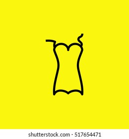 Swimsuit isolated minimal single flat linear icon for application and info-graphic. Women line vector icon for websites and mobile minimalistic flat design.