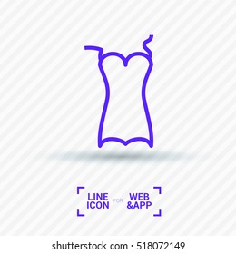 Swimsuit isolated minimal single flat linear icon for application and info-graphic. Women line vector icon for websites and mobile minimalistic flat design.