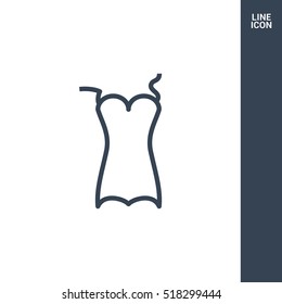 Swimsuit isolated minimal single flat linear icon for application and info-graphic. Women line vector icon for websites and mobile minimalistic flat design.