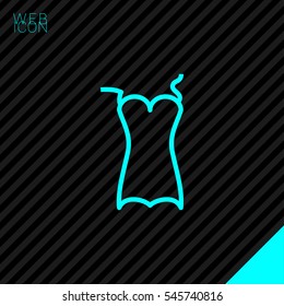 Swimsuit isolated minimal single flat linear icon for application and info-graphic. Women line vector icon for websites and mobile minimalistic flat design.